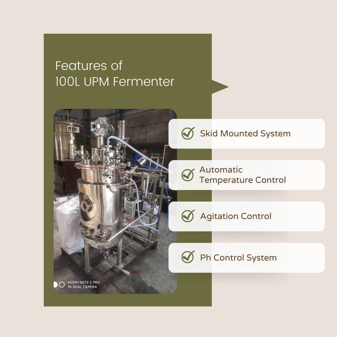 100L Skid Mounted SS Fermenter Manufacturer Specification-UPM